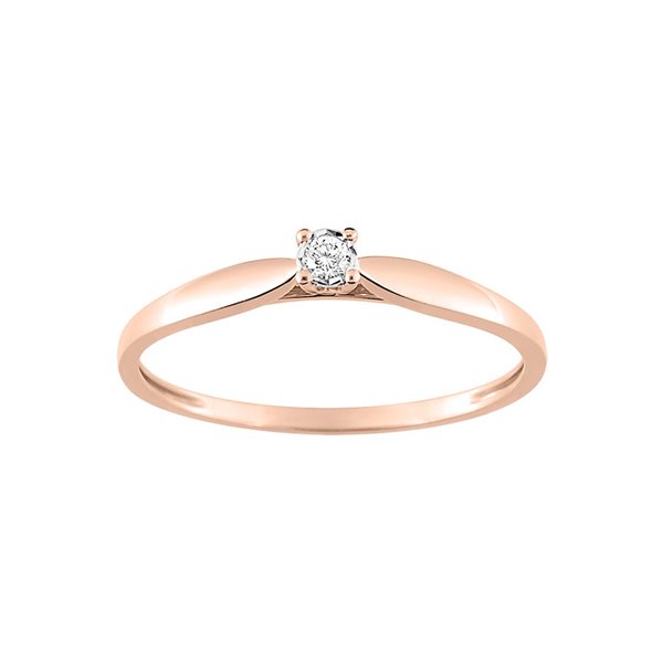 Bague diamant 0.03ct Or Rose 375