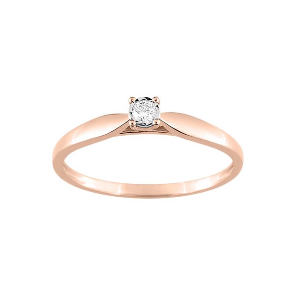 Bague diamant 0.05ct Or Rose 375