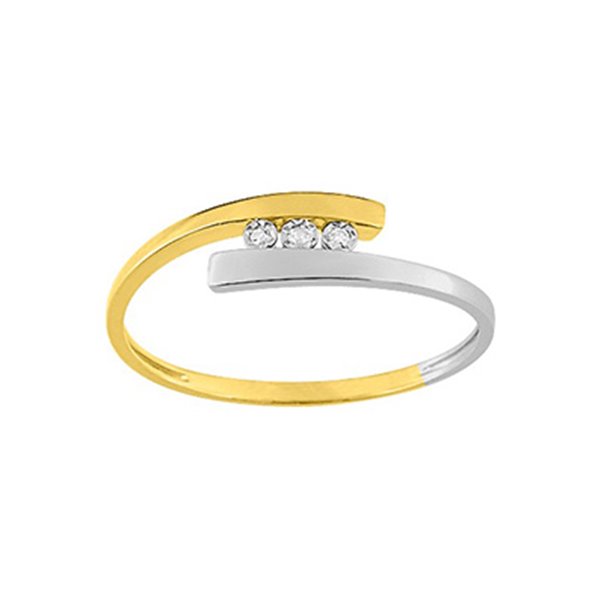 Bague diamant 0.014 Or Jaune 375 rhodiée