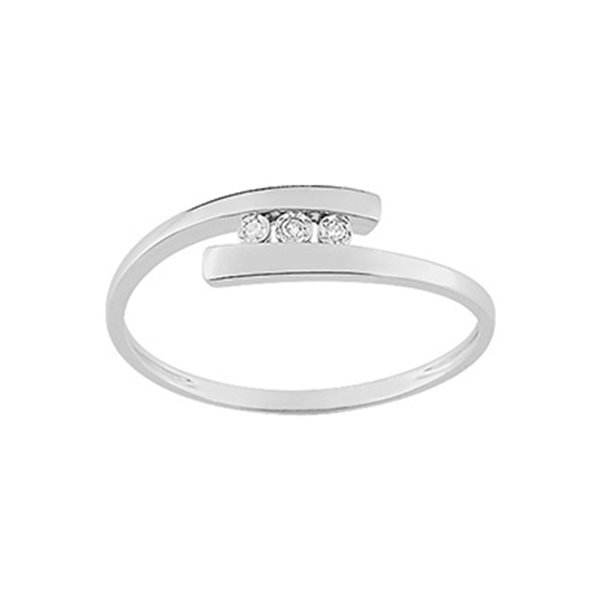 Bague diamant 0.014ct Or Blanc 375