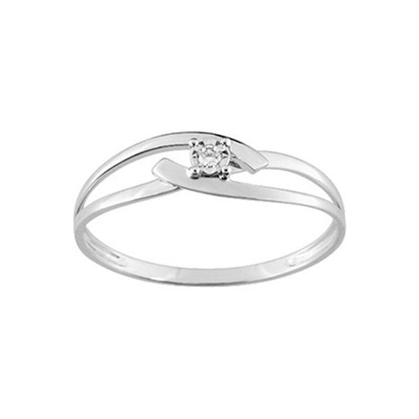 Bague diamant 0.018ct Or Blanc 375