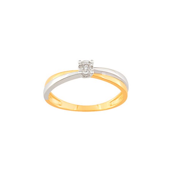 Bague diamant 0.052ct Or Jaune 375 rhodiée