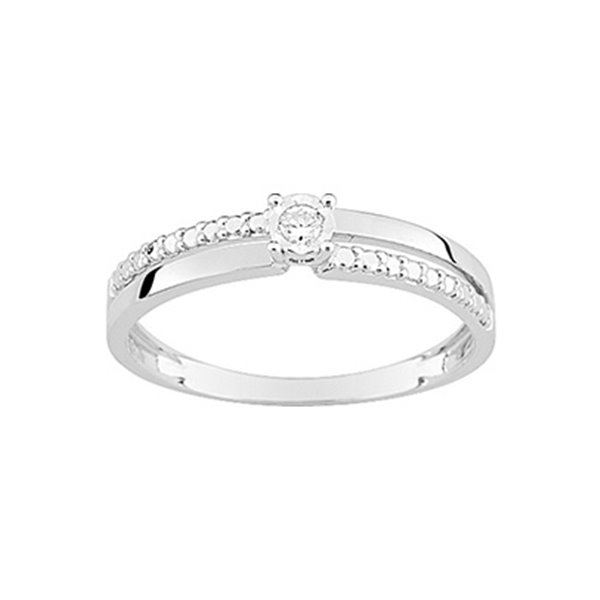 Bague diamant 0.04ct Or Blanc 375