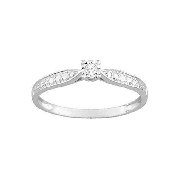 Bague diamant 0.03ct Or Blanc 375