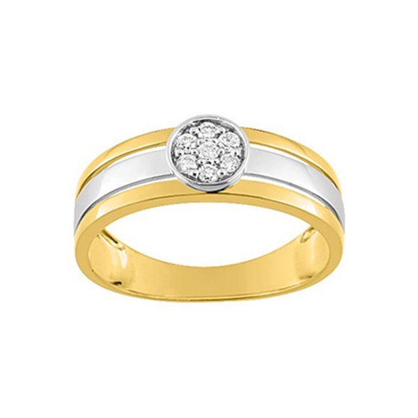 Bague diamant 0.10ct Or Jaune 375 rhodiée