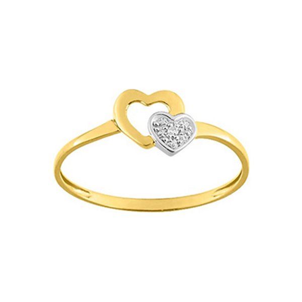 Bague diamant 0.005 Or Jaune 375 rhodiée