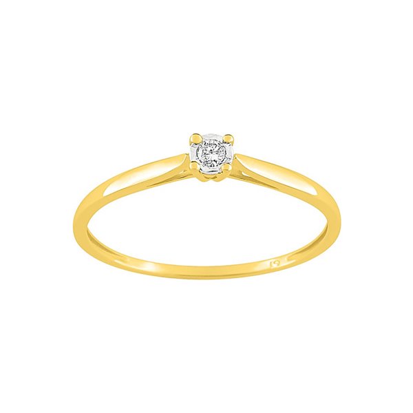 Bague diamant 0.030ct Or Jaune et Blanc Or 375