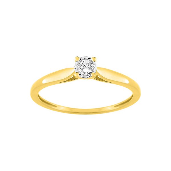 Bague diamant 0.08ct Or Jaune et Blanc Or 375