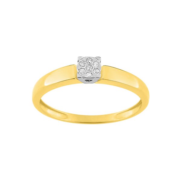 Bague diamant 0.029 bicolore Or 375