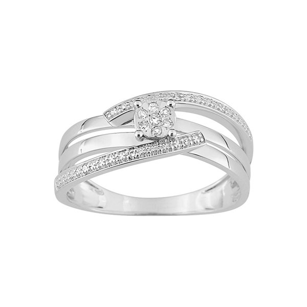 Bague diamant 0.047ct Or Blanc 375