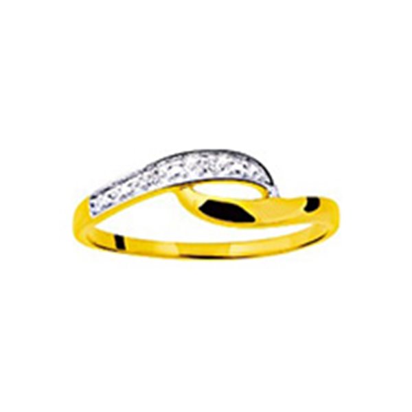 Bague diamant 0.01ct Or Jaune 375 rhodiée