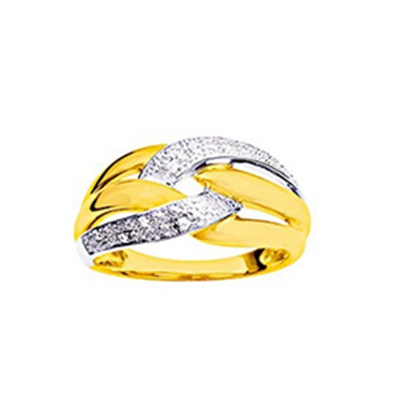 Bague diamant 0.05ct Or Jaune 375 rhodiée