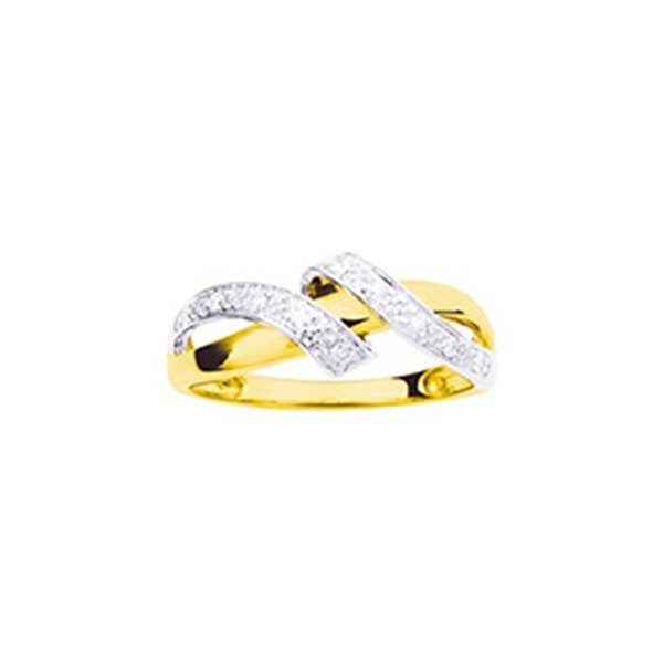 Bague oxyde(s) de zirconium Or Jaune 375 rhodiée