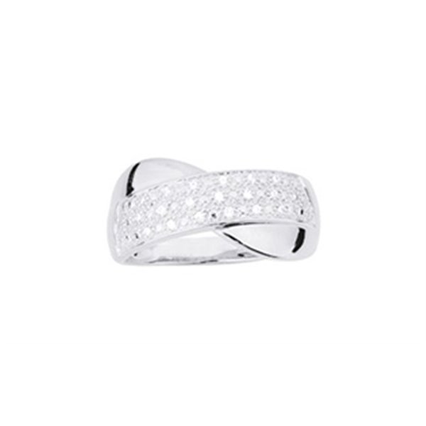 Bague oxyde(s) de zirconium Or Blanc 375