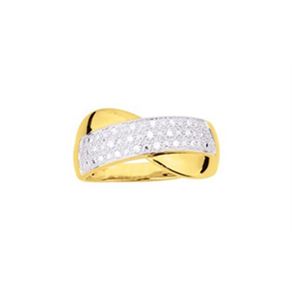 Bague oxyde(s) de zirconium Or Jaune 375 rhodiée