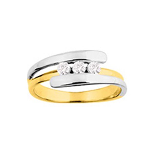 Bague oxyde(s) de zirconium Or Jaune 375 rhodiée