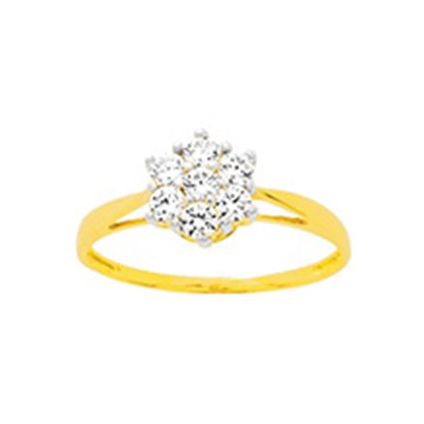 Bague oxyde(s) de zirconium Or Jaune 375 rhodiée