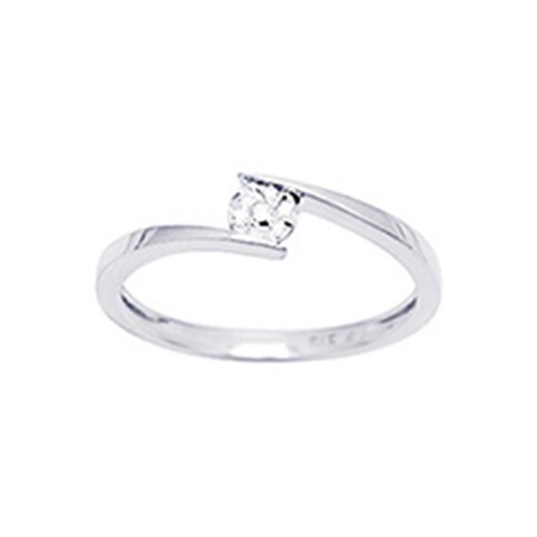 Bague diamant 0.04ct Or Blanc 375