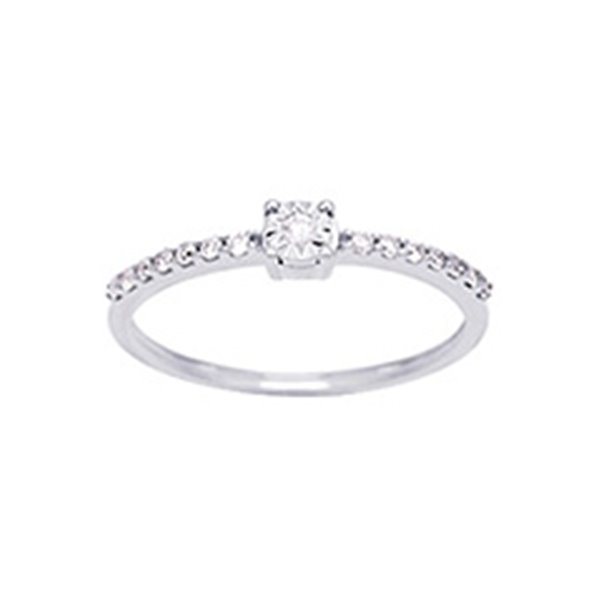 Bague diamant 0.12ct Or Blanc 375 past