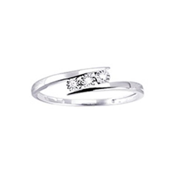 Bague diamant 0.018ct Or Blanc 375 past