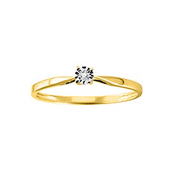 Bague diamant 0.013ct Or Jaune 375