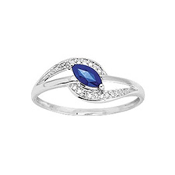 Bague diamant 0.02ct saphir Or 375