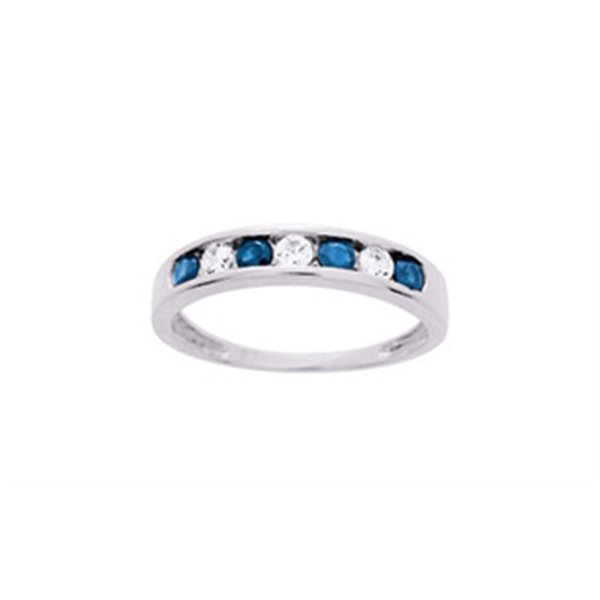 Bague saphir oxyde(s) de zirconium Or Blanc 375