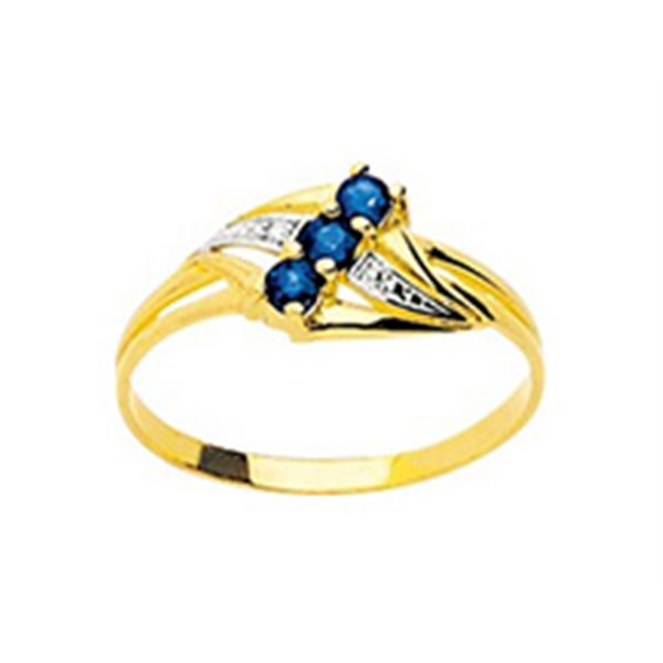 Bague Or Jaune 375 rhodiée saphir