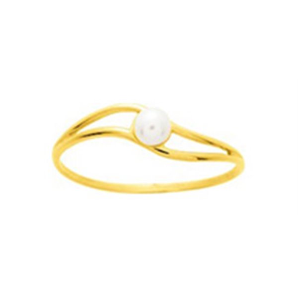 Bague perle de culture d'eau douce Or Jaune 375