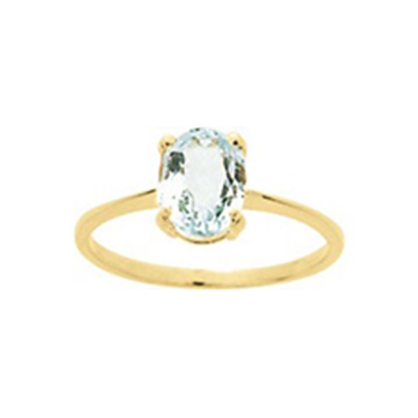 Bague Or Jaune 375 aigue-marine