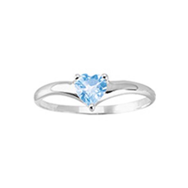 Bague topaze bleue traitée Or Blanc 375