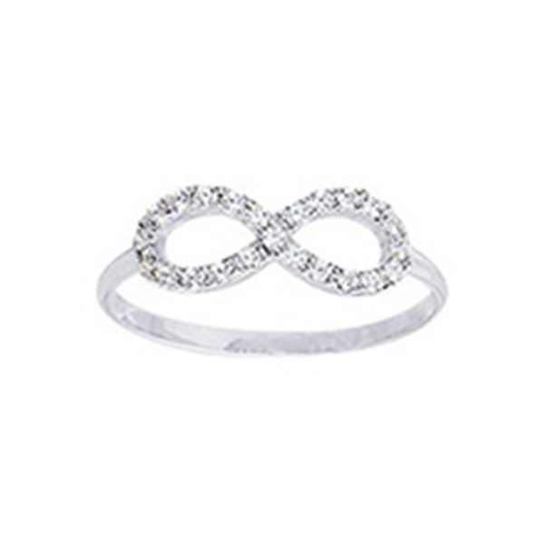 Bague infini oxyde(s) de zirconium Or Blanc 375