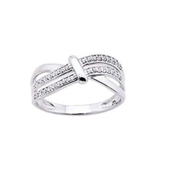 Bague oxyde(s) de zirconium Or Blanc 375