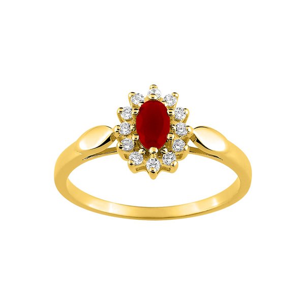 Bague rubis oxyde(s) de zirconium Or Jaune 375