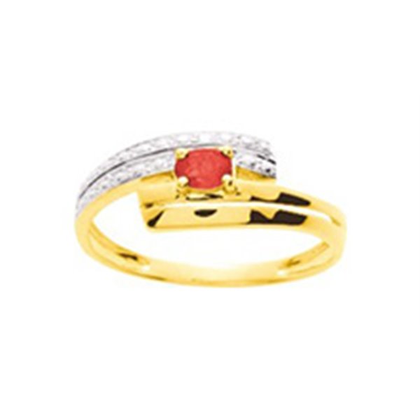 Bague rubis oxyde(s) de zirconium Or Jaune 375 rhodiée