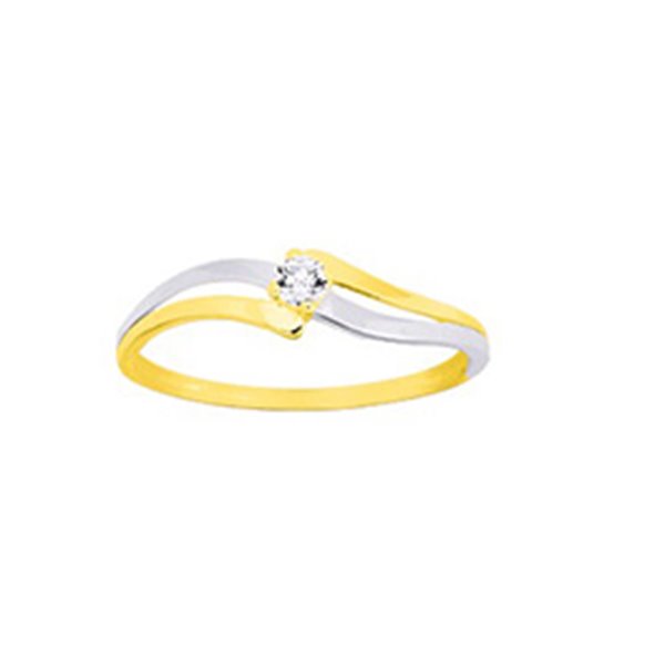 Bague oxyde(s) de zirconium Or Jaune 375 rhodiée