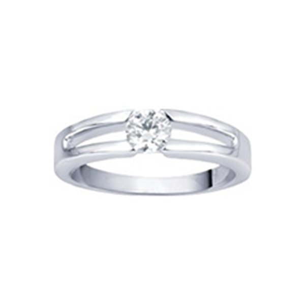 Bague oxyde(s) de zirconium Or Blanc 375