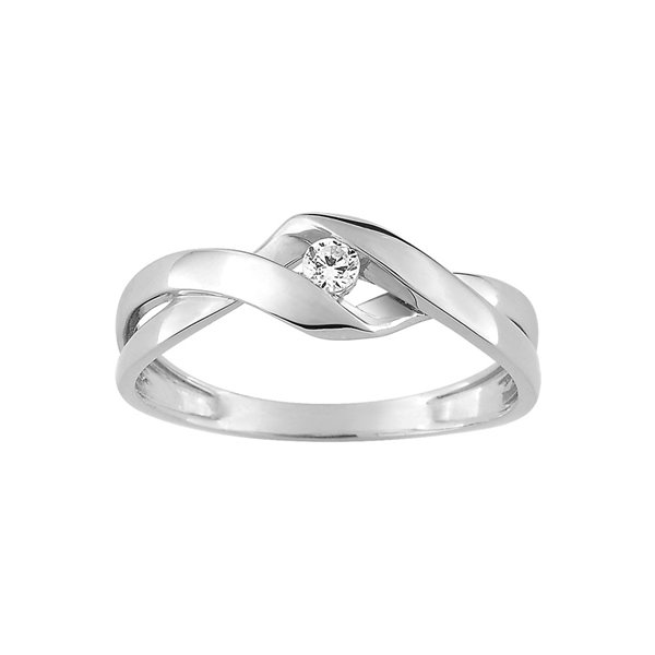 Bague oxyde(s) de zirconium Or Blanc 375