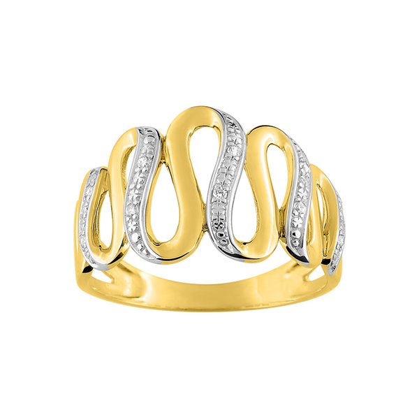 Bague oxyde(s) de zirconium Or Jaune 375 rhodiée