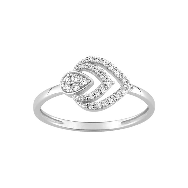 Bague oxyde(s) de zirconium Or Blanc 375