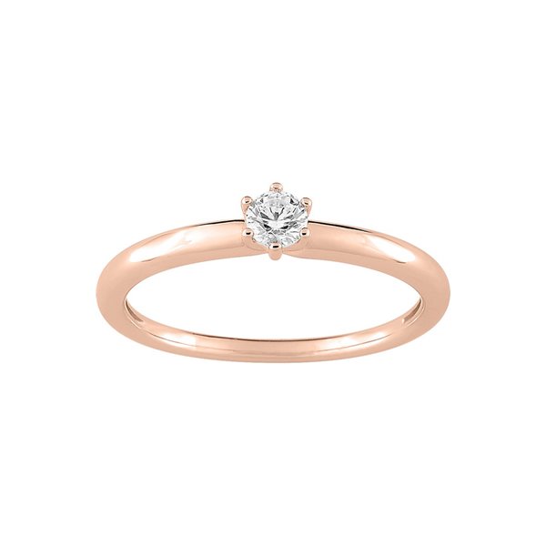 Bague solitaire oxyde(s) de zirconium Or Rose 375