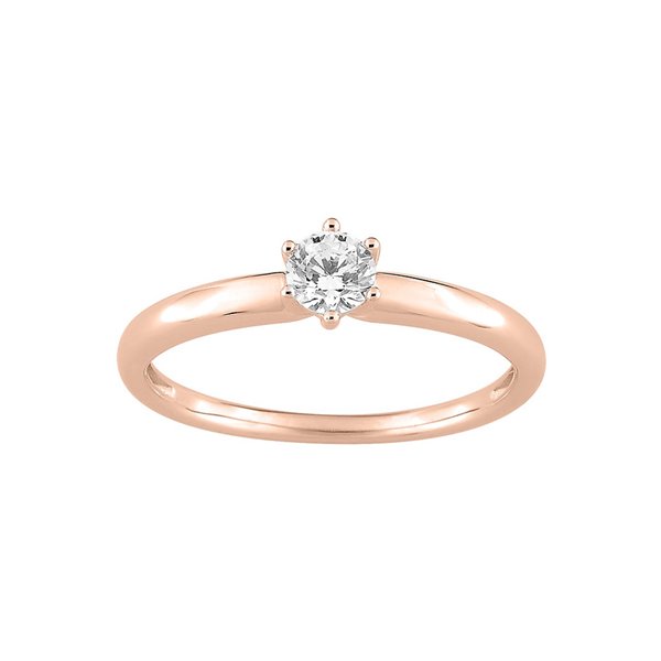 Bague solitaire oxyde(s) de zirconium Or Rose 375