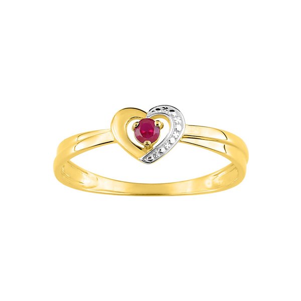 Bague rubis Or Jaune 375 rhodiée