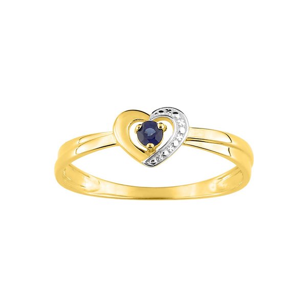 Bague saphir Or Jaune 375 rhodiée