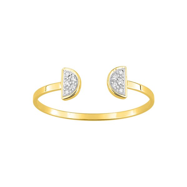 Bague diamant 0.02ct Or Jaune 375 rhodiée