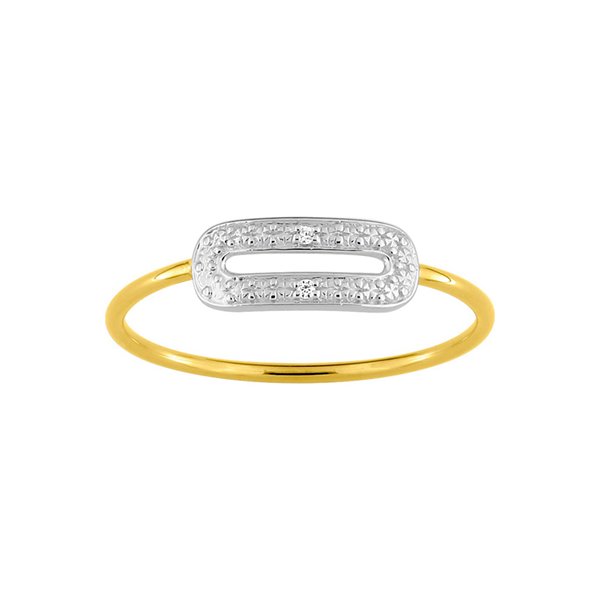 Bague diamant 0.01ct Or Jaune 375 rhodiée