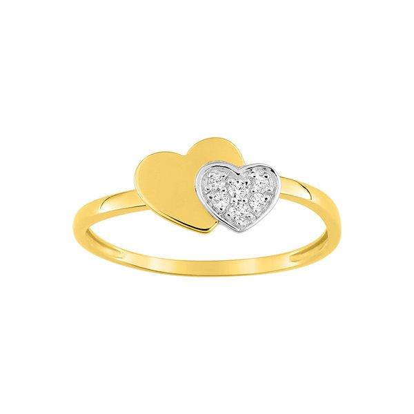 Bague oxyde(s) de zirconium Or Jaune 375 rhodiée