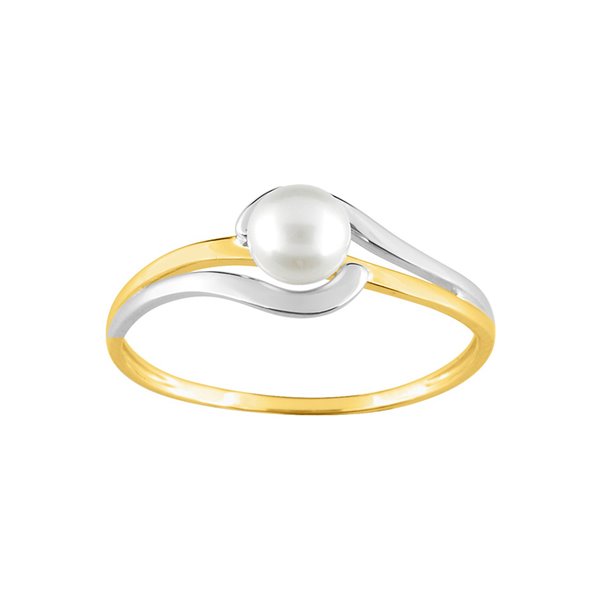 Bague perle de culture d'eau douce Or Jaune 375 rhodiée