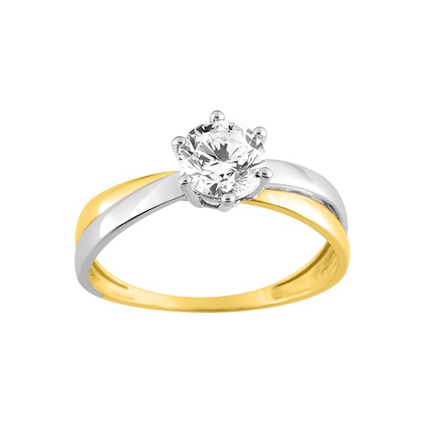 Bague oxyde(s) de zirconium Or Jaune 375 rhodiée