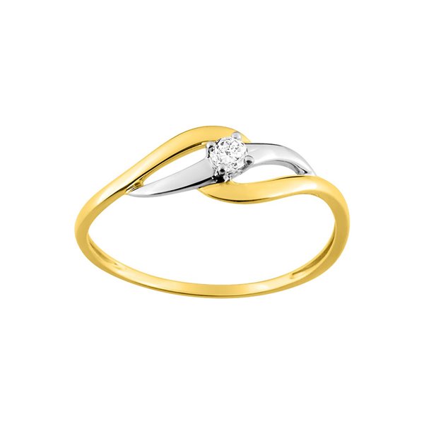 Bague oxyde(s) de zirconium Or Jaune 375 rhodiée